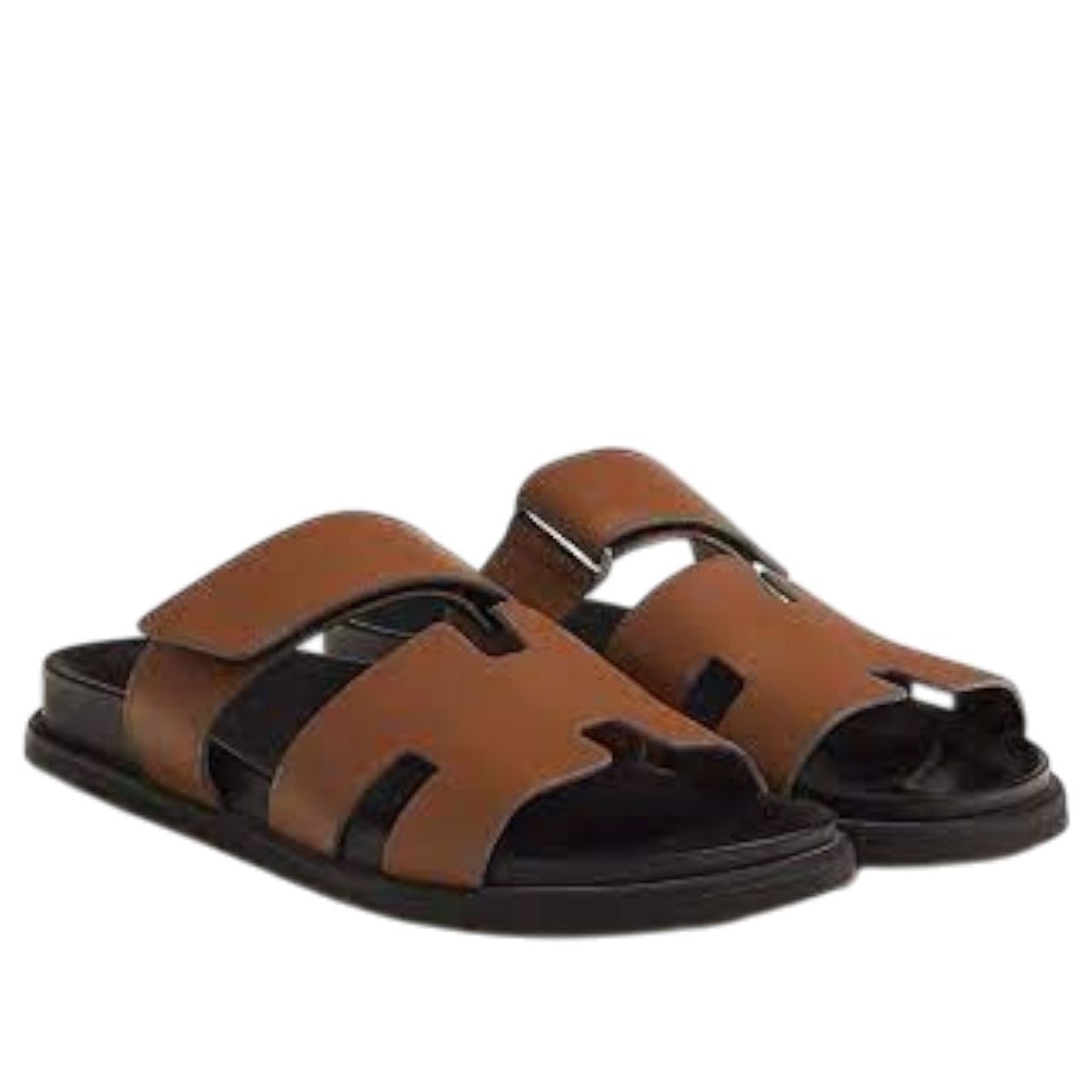 HERMES Chypre Sandals 'Naturel Black Calfskin' H222000Z-H43