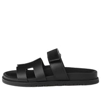 (WMNS) HERMES Chypre Sandals 'Black Calfskin' H222100Z-02