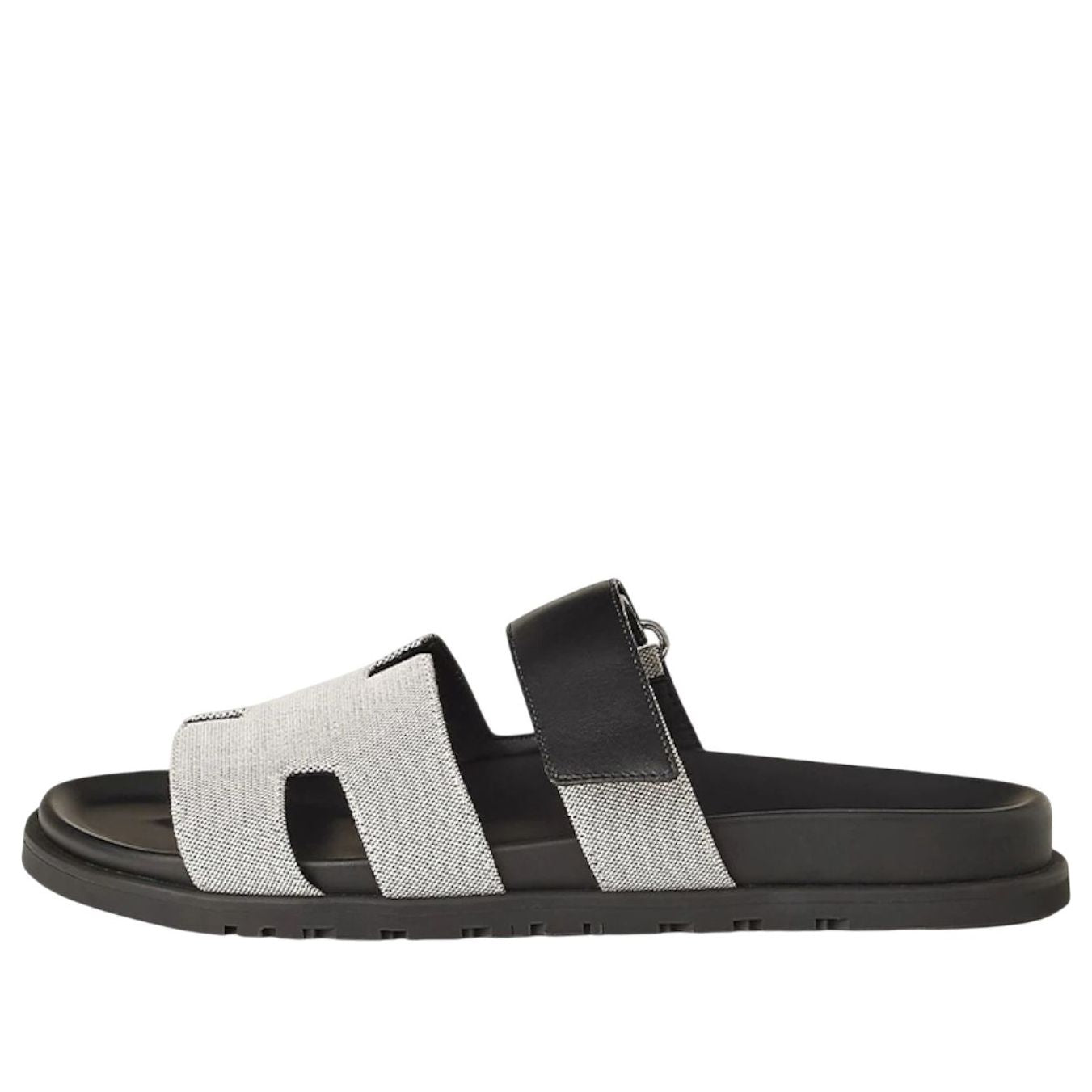 HERMES Chypre Sandals 'Black Grey Calfskin' H231819Z-H78