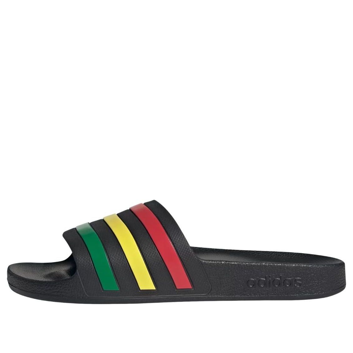 adidas Adilette Aqua Slides 'Core Black Green Ruby' HQ2449