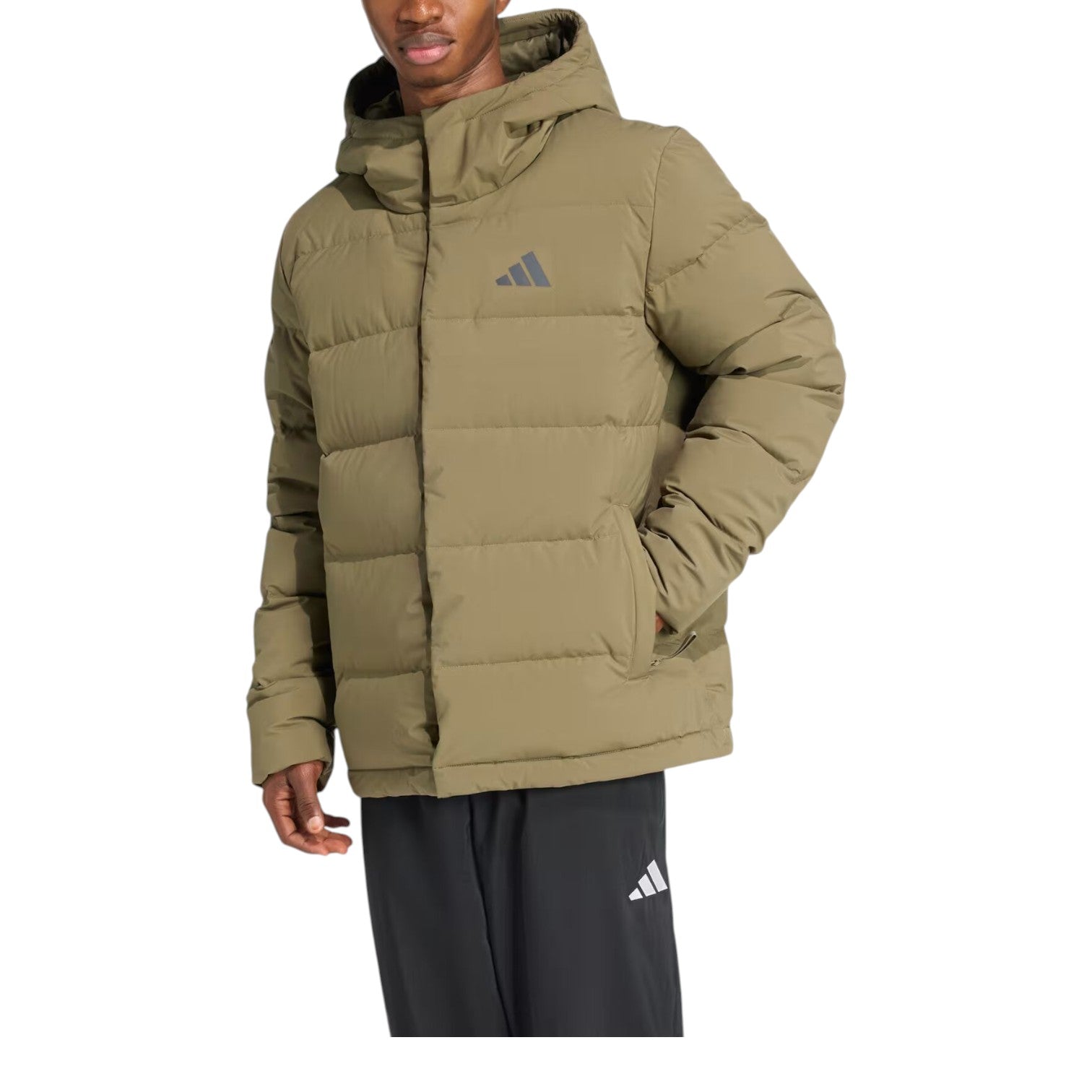 adidas Helionic Climawarm Hooded Down Jacket 'Olive Strata' JX0580