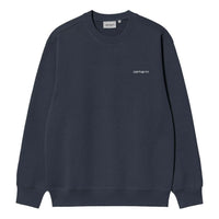 Carhartt WIP Script Embroidery Sweatshirt 'Deep Night White' I034496-38L-XX