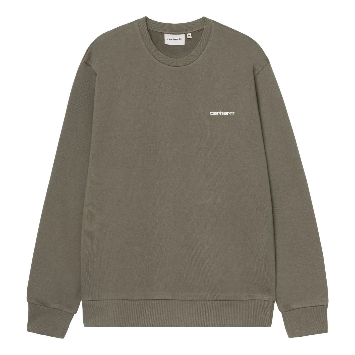 Carhartt WIP Script Embroidery Sweatshirt 'Leaf White' I034496-3LU-XX