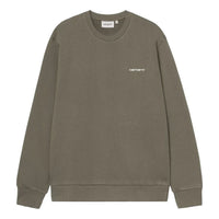 Carhartt WIP Script Embroidery Sweatshirt 'Leaf White' I034496-3LU-XX