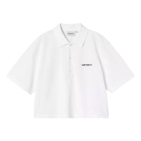 (WMNS) Carhartt WIP S/S Script Polo T-Shirt 'White Black' I034553-00A-XX