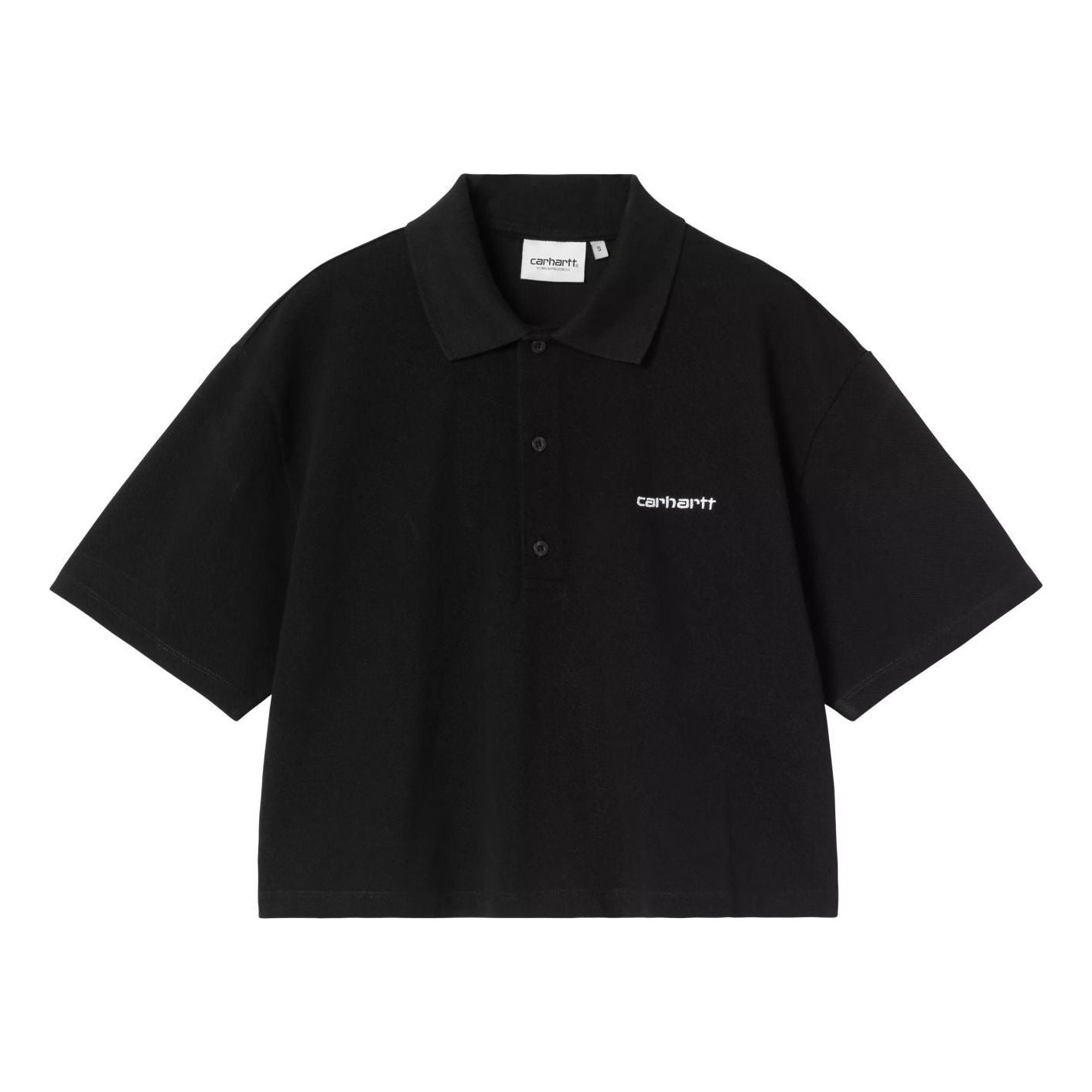 (WMNS) Carhartt WIP S/S Script Polo T-Shirt 'Black White' I034553-0D2-XX
