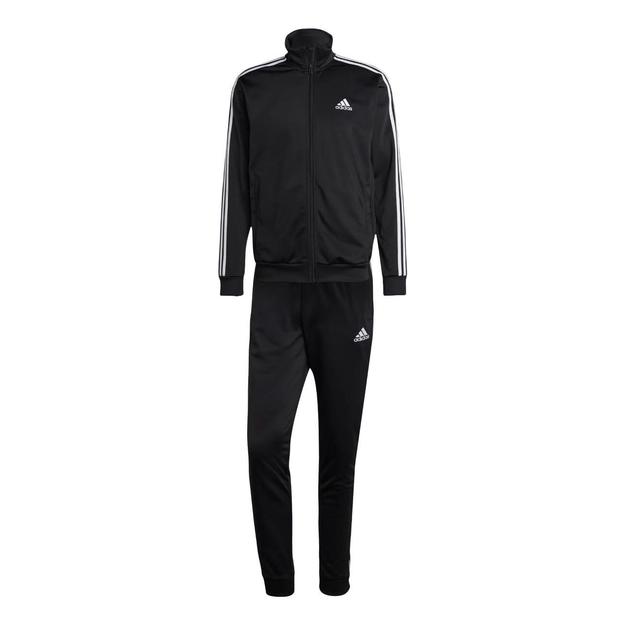 adidas Basic 3-Stripes Tricot Tracksuit Asia Sizing 'Black' IC6747