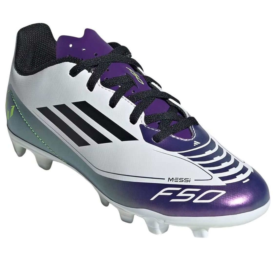 (PS) adidas Messi F50 Club FXG 'White Unity Purple' IE9088