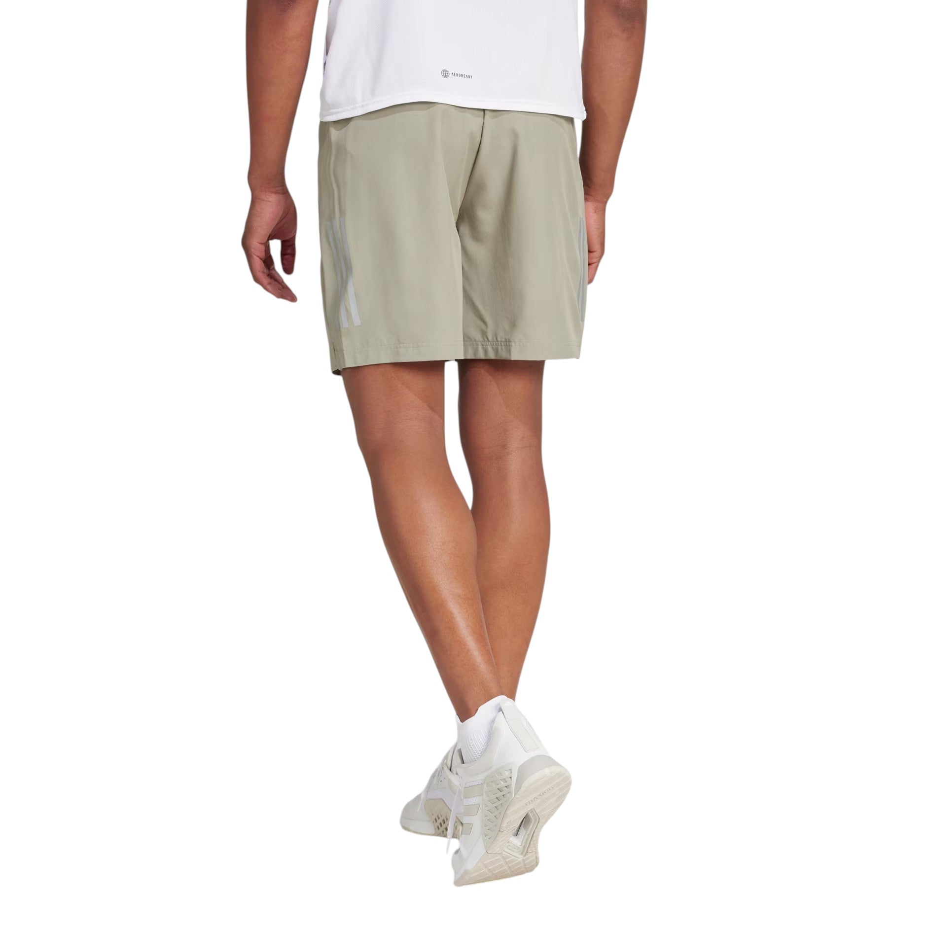 adidas Gym+ Training 3-Stripes Woven Shorts Asia Sizing 'Silver Pebble' IM7483