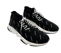 Balenciaga Black Speed All Over Print Lace-Up Trainers Sneakers