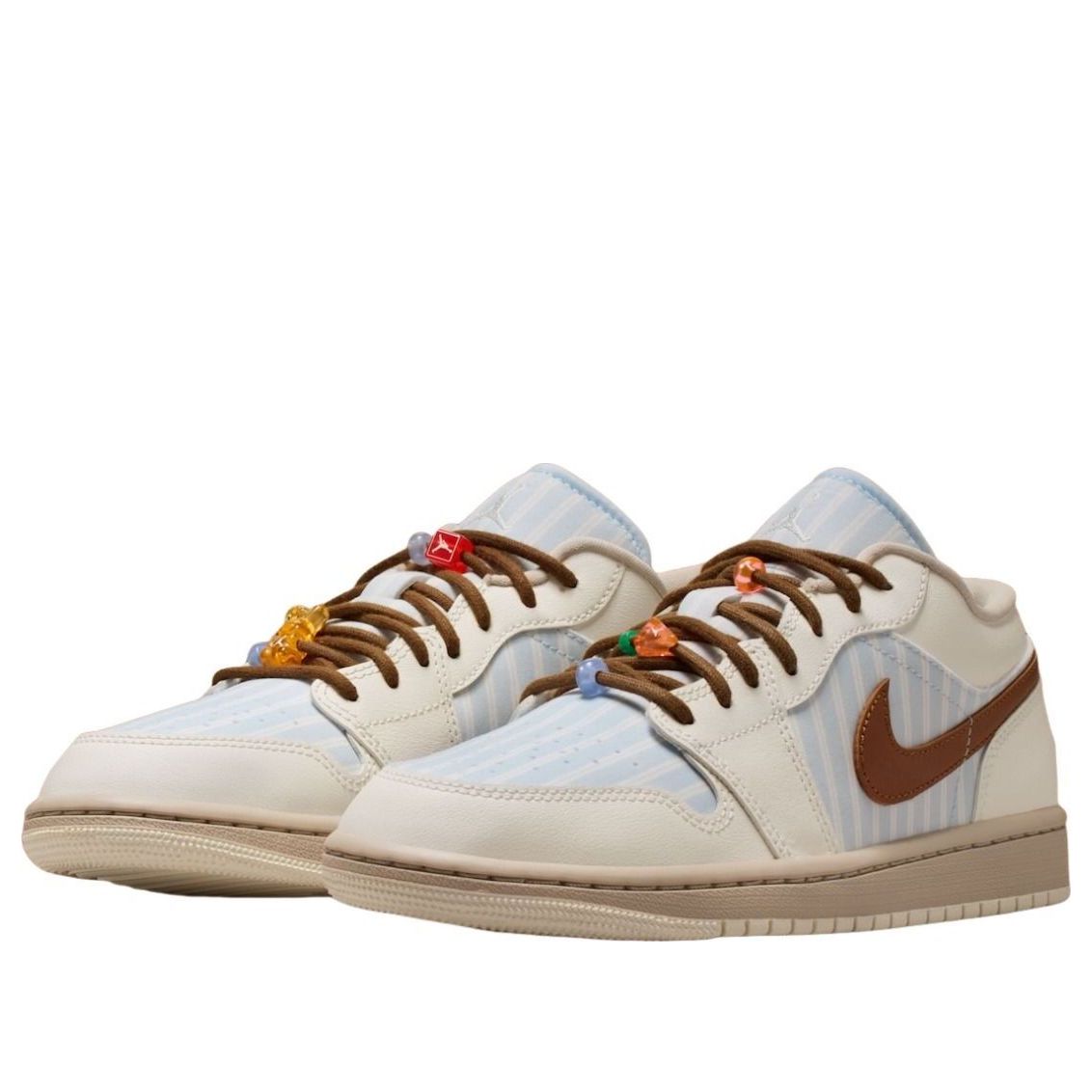 (WMNS) Air Jordan 1 Low Pinstripe Pack 'Hydrogen Blue Cream' IR7553-422