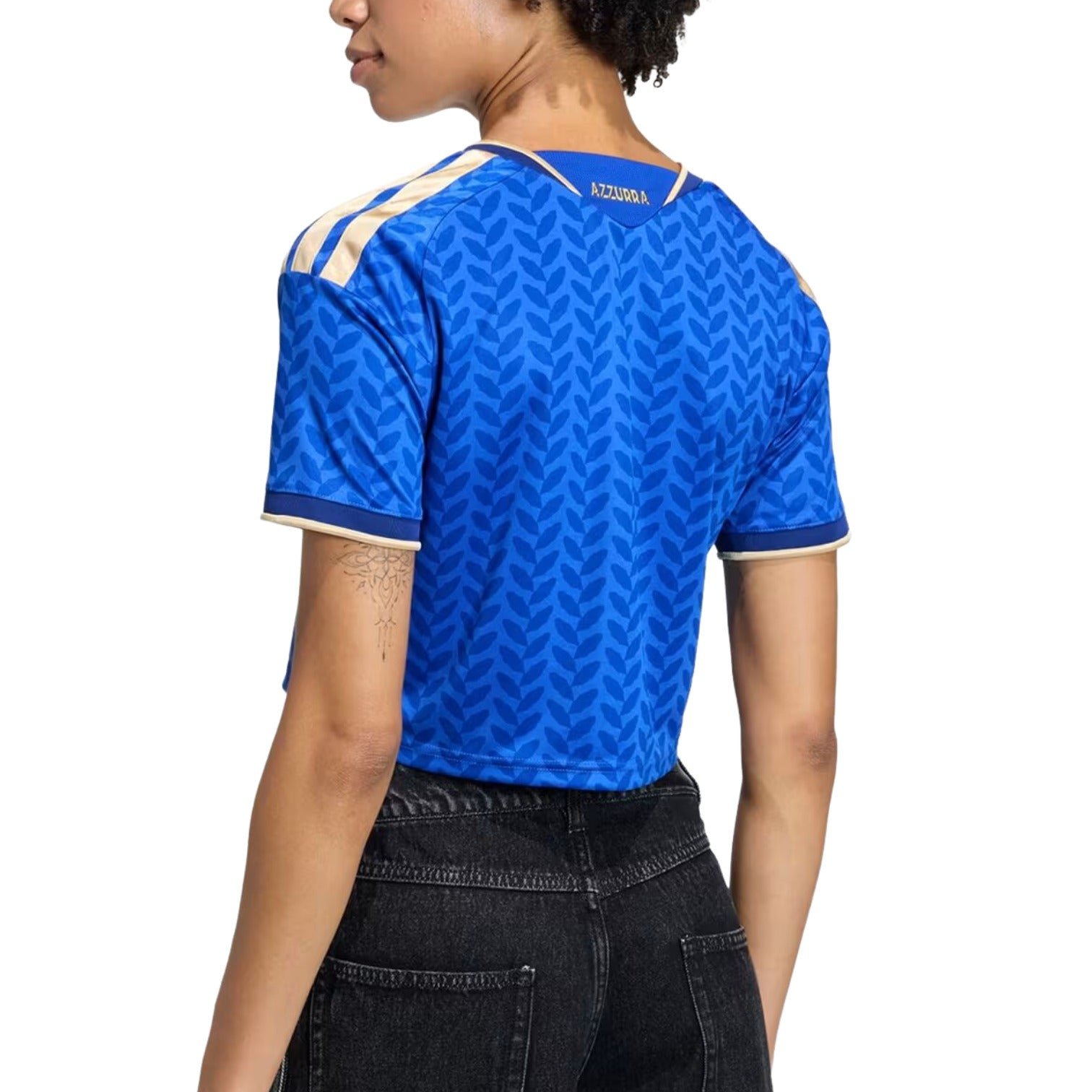 (WMNS) adidas Italy 26 Home Cropped Jersey 'Bold Blue' KE8081