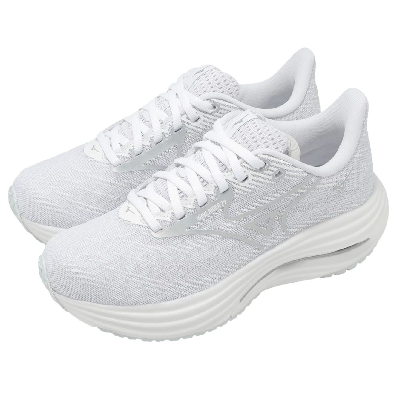 (WMNS) Mizuno Wave Rider 29 Super Wide 'White Silver' J1GD250604