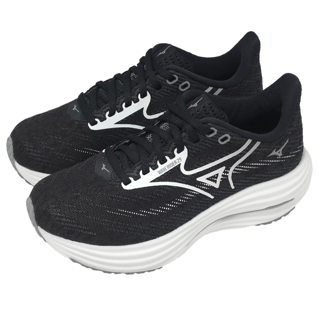 (WMNS) Mizuno Wave Rider 29 Super Wide 'Black White' J1GD250622