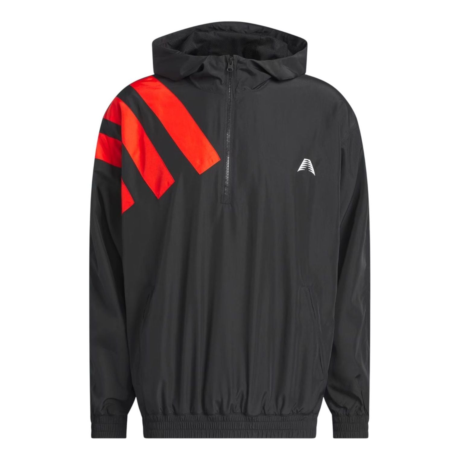 adidas Anthony Edwards Anorak Pullover Jacket Asia Sizing 'Black Acid Red'  JC8782