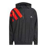 adidas Anthony Edwards Anorak Pullover Jacket Asia Sizing 'Black Acid Red'  JC8782