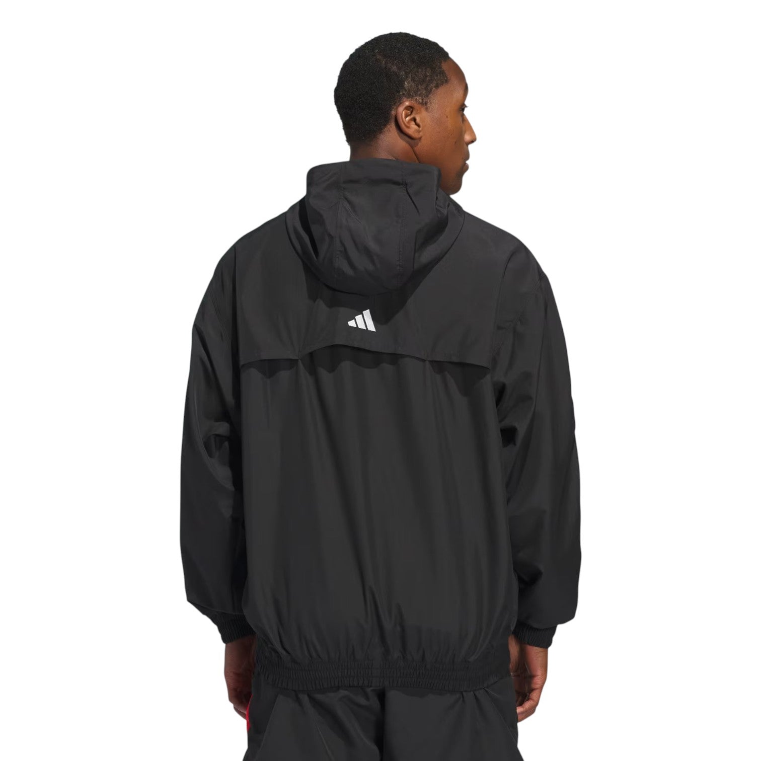 adidas Anthony Edwards Anorak Pullover Jacket Asia Sizing 'Black Acid Red'  JC8782