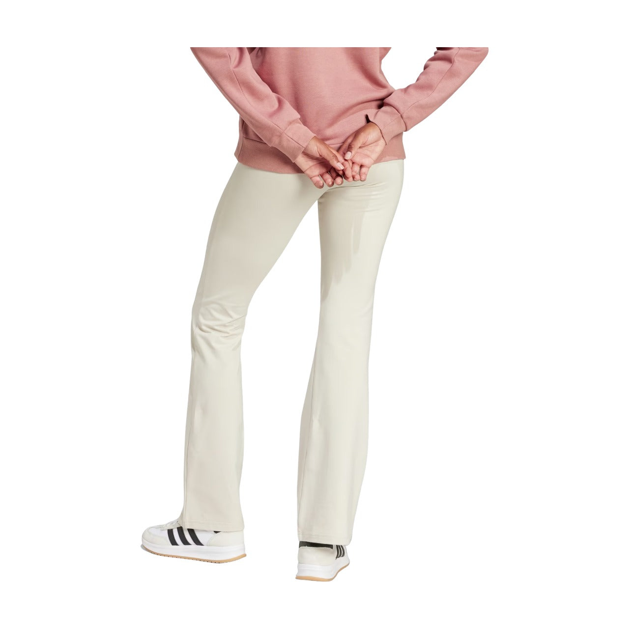 (WMNS) adidas Essentials Small Logo Flared Leggings 'Beige White' JD3072