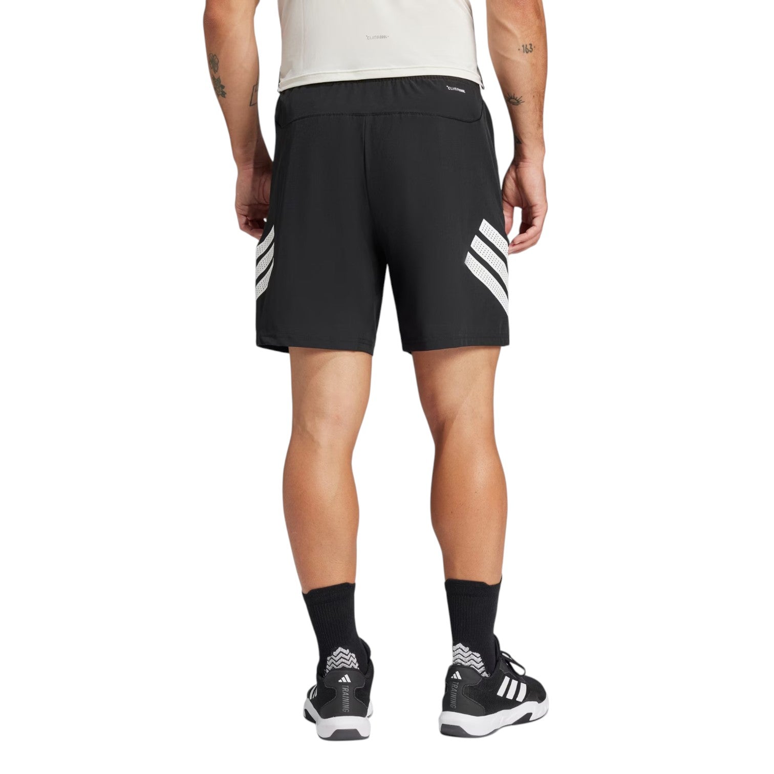 adidas Icon Three Stripes Shorts 'Black White' JE5673