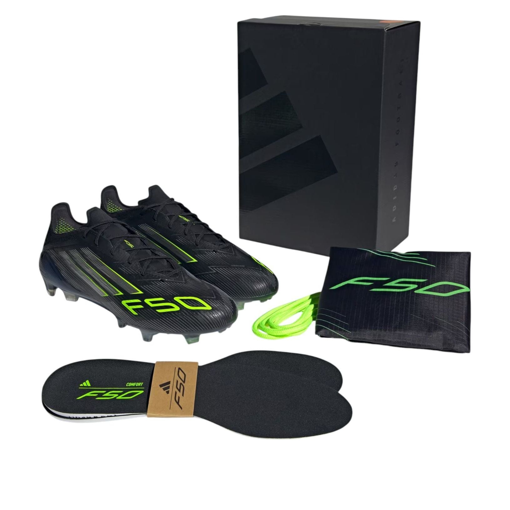 adidas F50 elite FG 'Black Iron Metallic Lucid Lemon' JH7616
