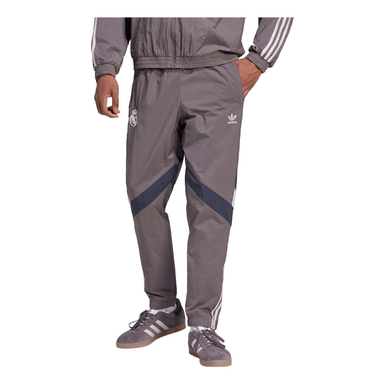 adidas Real Madrid Originals Track Pants Asia Sizing 'Charcoal Grey' JI9480