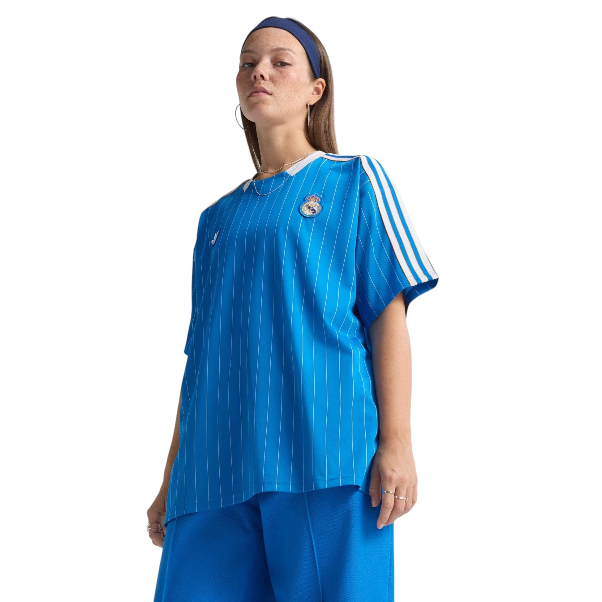 adidas Real Madrid Terrace Icon Jersey Asia Sizing 'Blue Bird' JN3060
