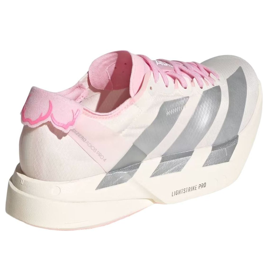 (WMNS) adidas Adizero Adios Pro 4 'White Silver Metallic Clear Pink' JQ4446