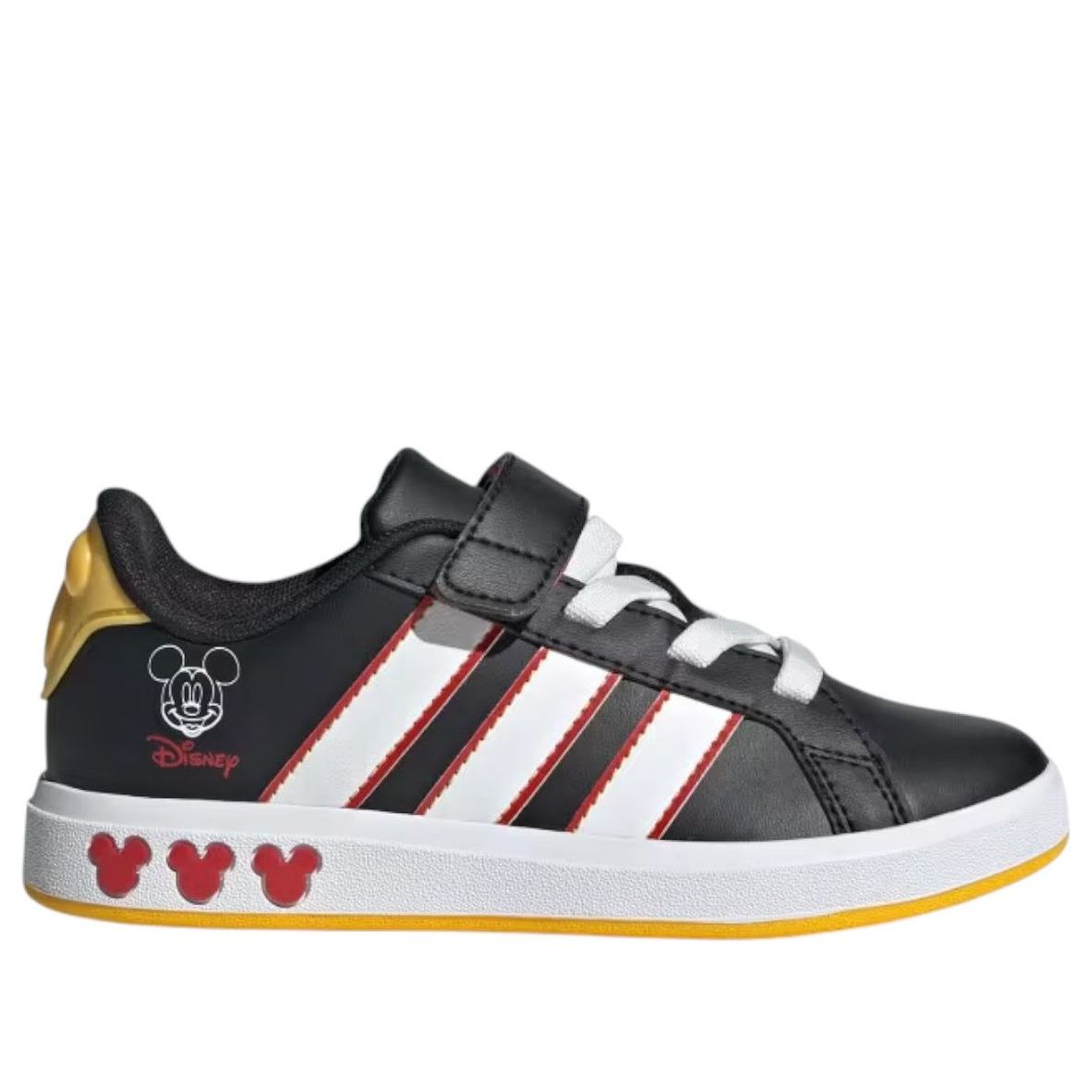 (GS) adidas x Disney Mickey Mouse Grand Court 'Core Black White' JQ7829