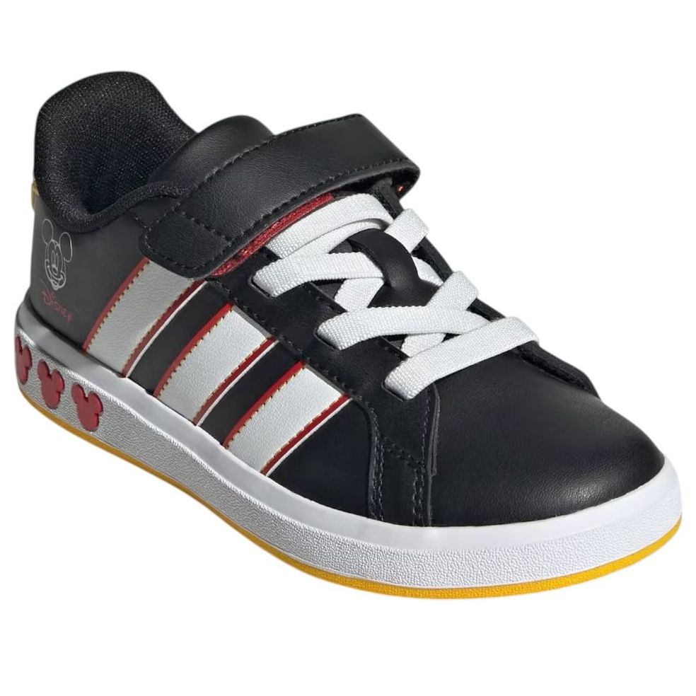 (GS) adidas x Disney Mickey Mouse Grand Court 'Core Black White' JQ7829