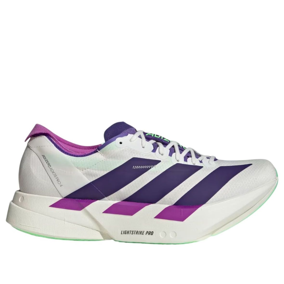 adidas Adizero Adios Pro 4 'White Collegiate Purple Lime Burst' JR1656