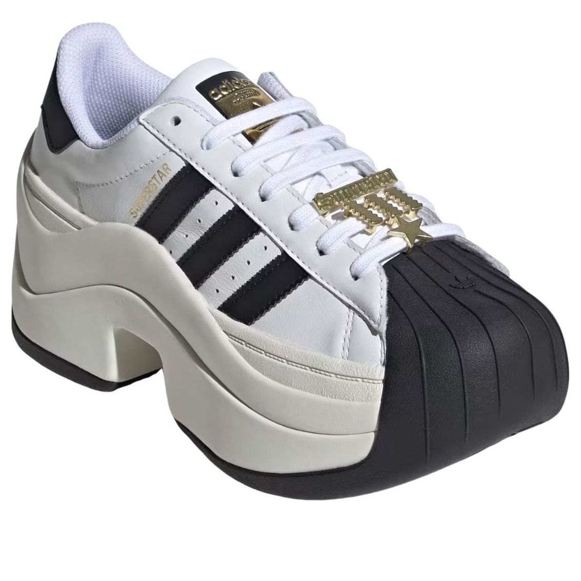 (WMNS) adidas Superstar Bold 'White Black' JR9895