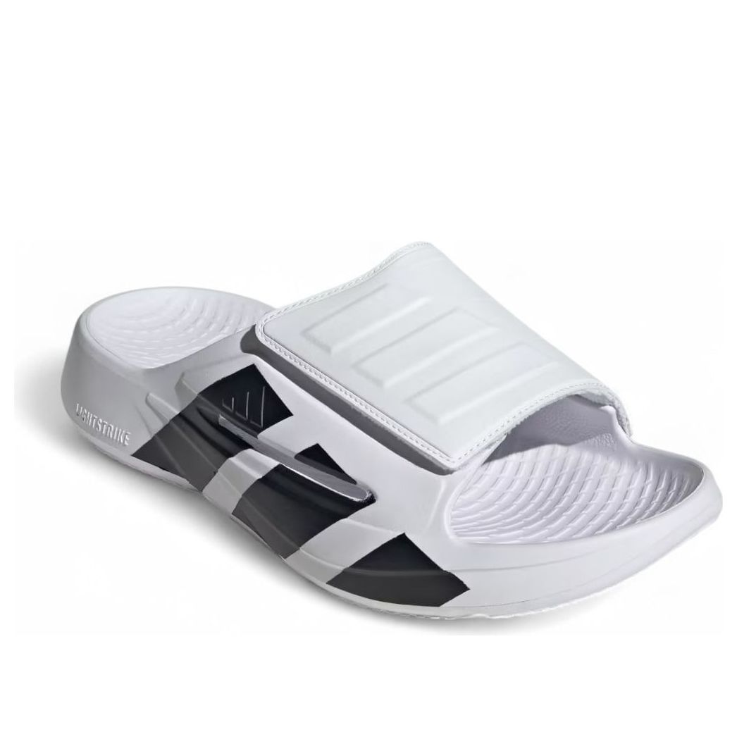 adidas Lightblaze Slides Asia Sizing 'White Black' JS3584