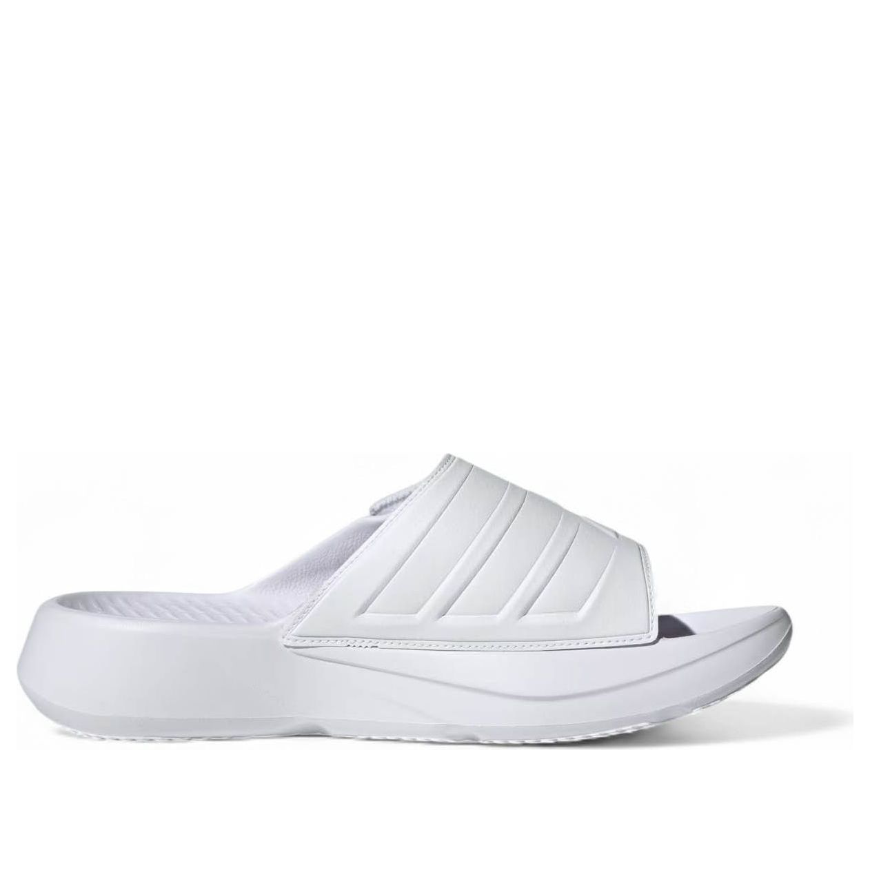 adidas Lightblaze Slides Asia Sizing 'White Black' JS3584