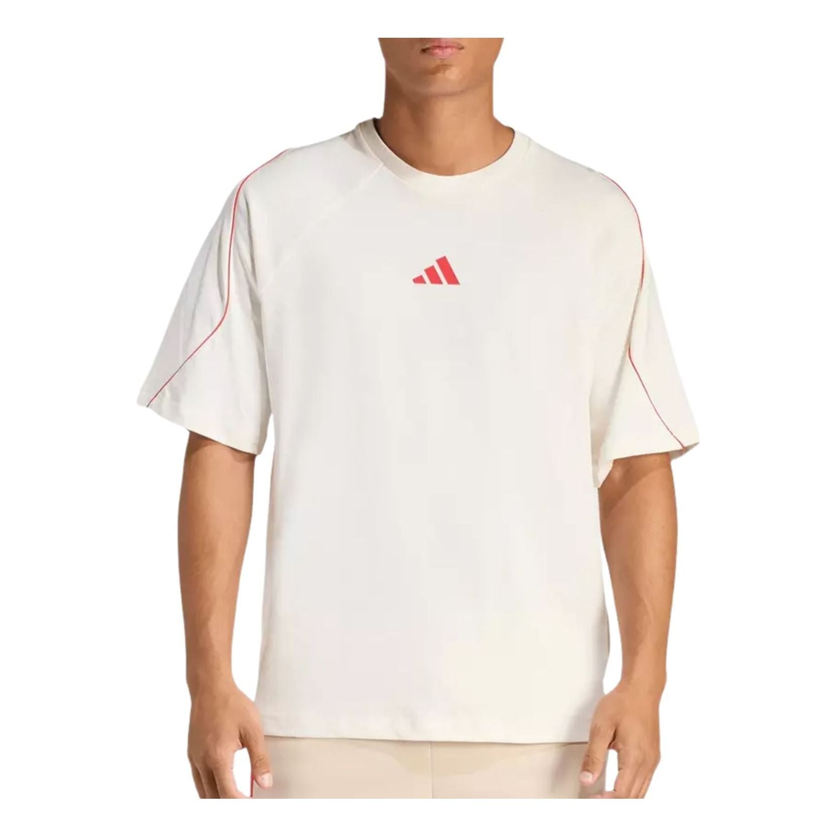 adidas Sportswear Stadium T-Shirt Asia Sizing 'Off White Pure Ruby' KC0428