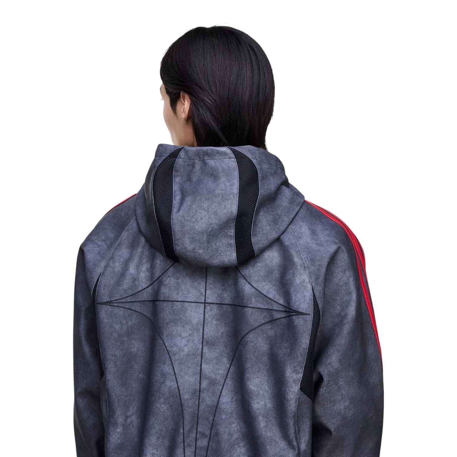 adidas x THUG CLUB TEAMGEIST Faux Leather Jacket Asia Sizing 'Black Antique Silver' KC2222