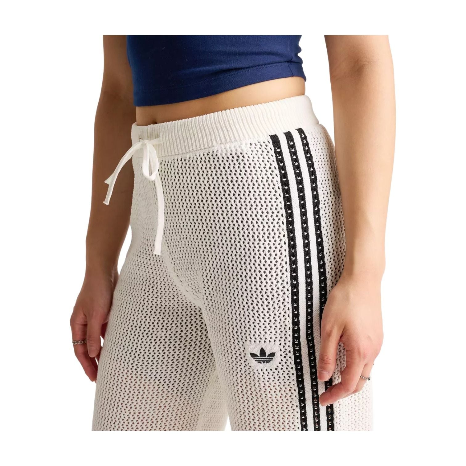 (WMNS) adidas Originals Knitted Crochet Firebird Track Pants Asia Sizing 'Off White' KC6493