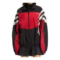 (WMNS) adidas Santiago Woven Track Top Asia Sizing 'Black Red' KC9134