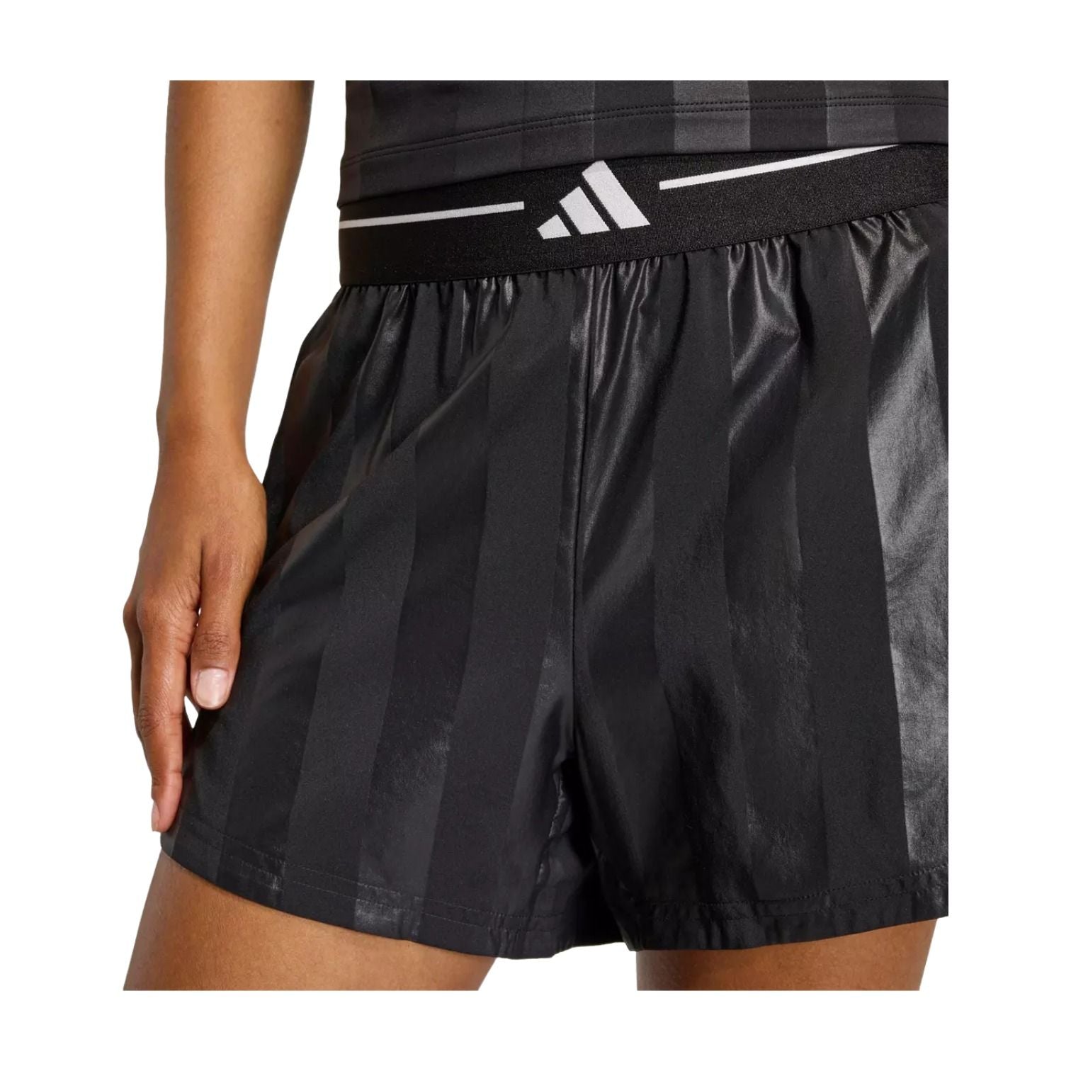 (WMNS) adidas Hyperglam 3-Stripes Emboss Woven Shorts Asia Sizing 'Black' KD7025