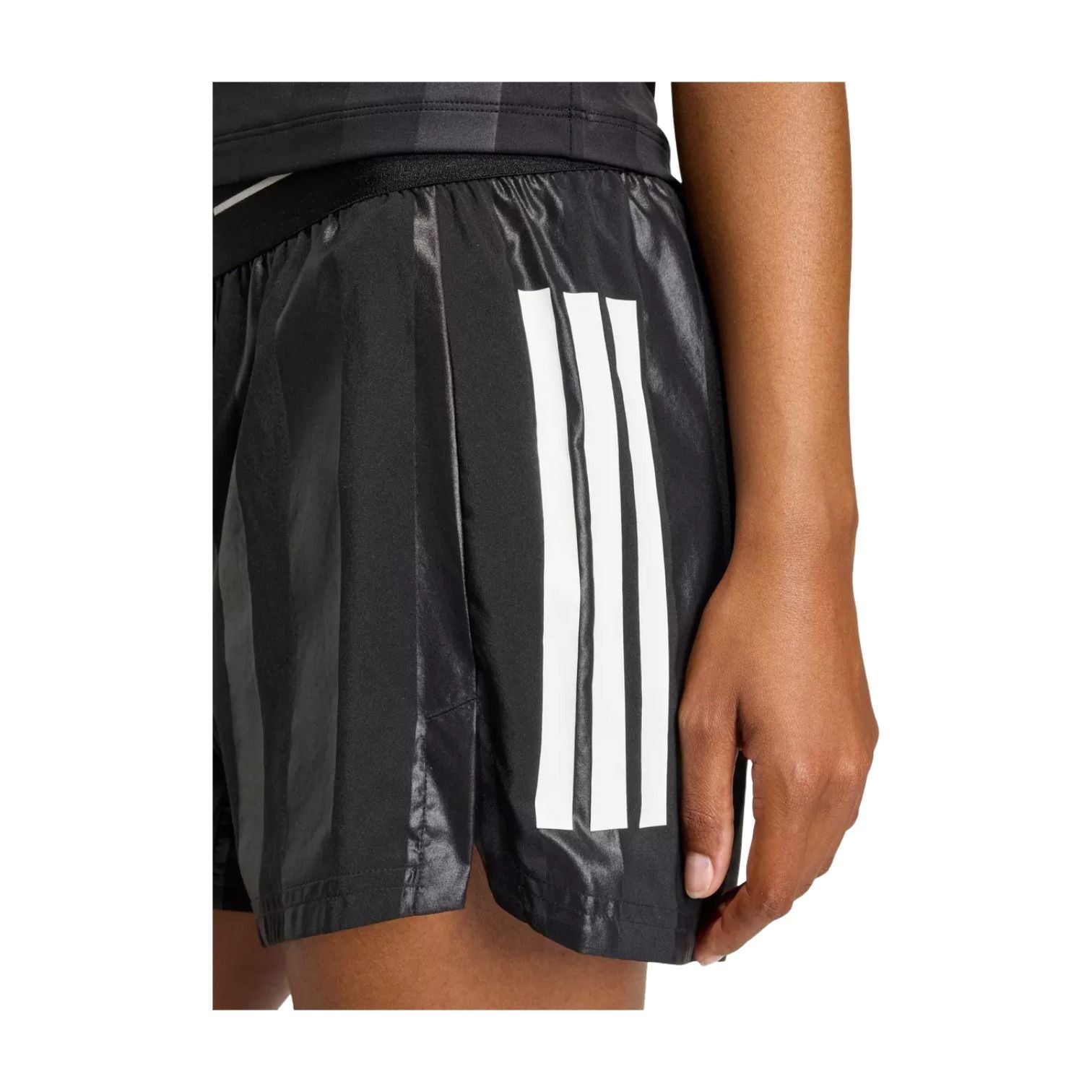 (WMNS) adidas Hyperglam 3-Stripes Emboss Woven Shorts Asia Sizing 'Black' KD7025