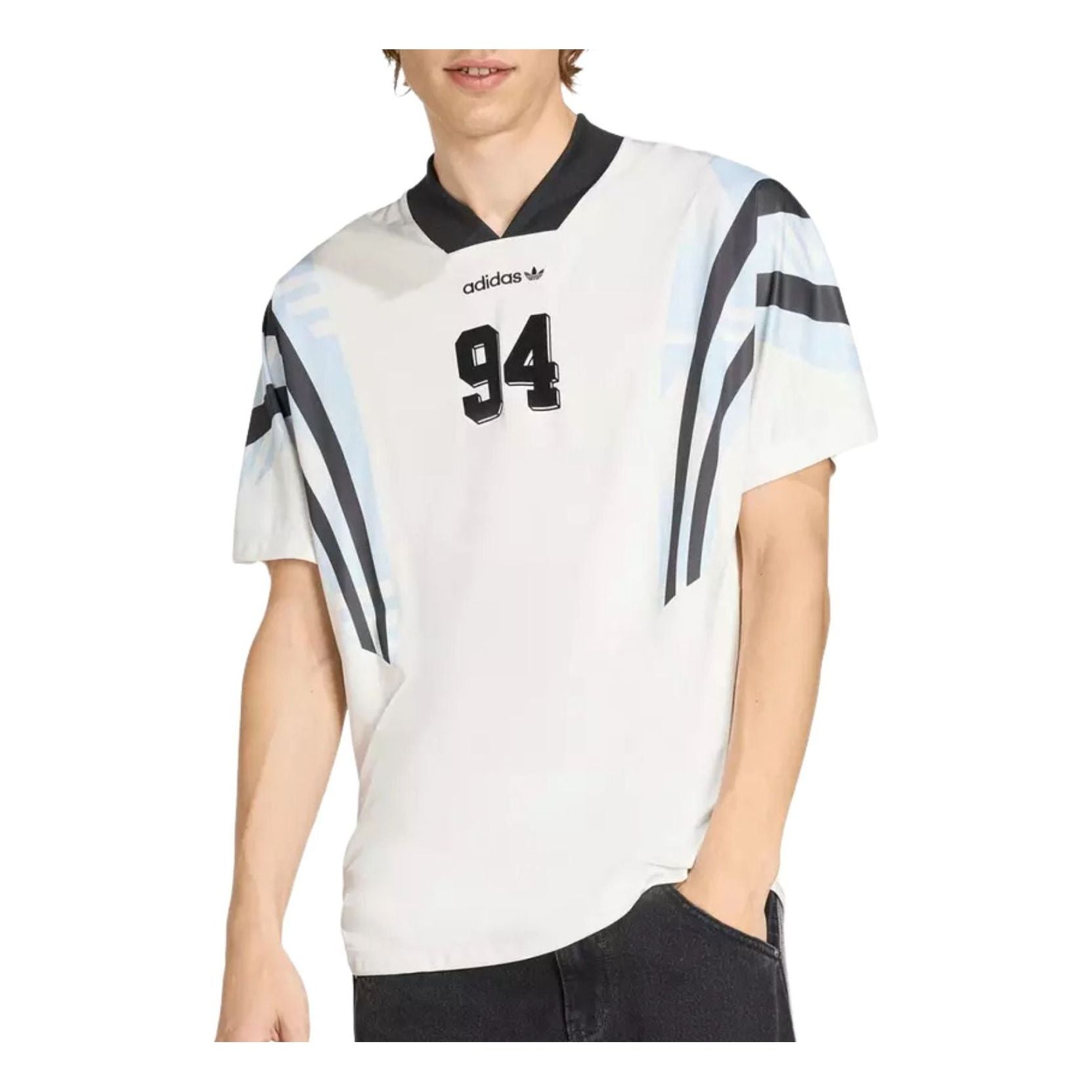 adidas Santiago Allover Print Infill Jersey Asia Sizing 'Cloud White' KE2154
