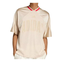 adidas Stadium Graphic Mesh T-Shirt Asia Sizing 'Crystal Linen Pure Ruby Off White' KF0712
