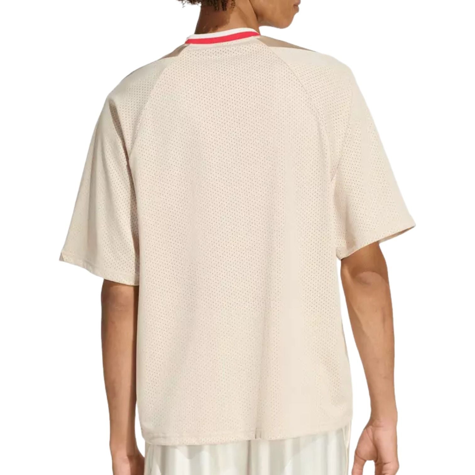 adidas Stadium Graphic Mesh T-Shirt Asia Sizing 'Crystal Linen Pure Ruby Off White' KF0712