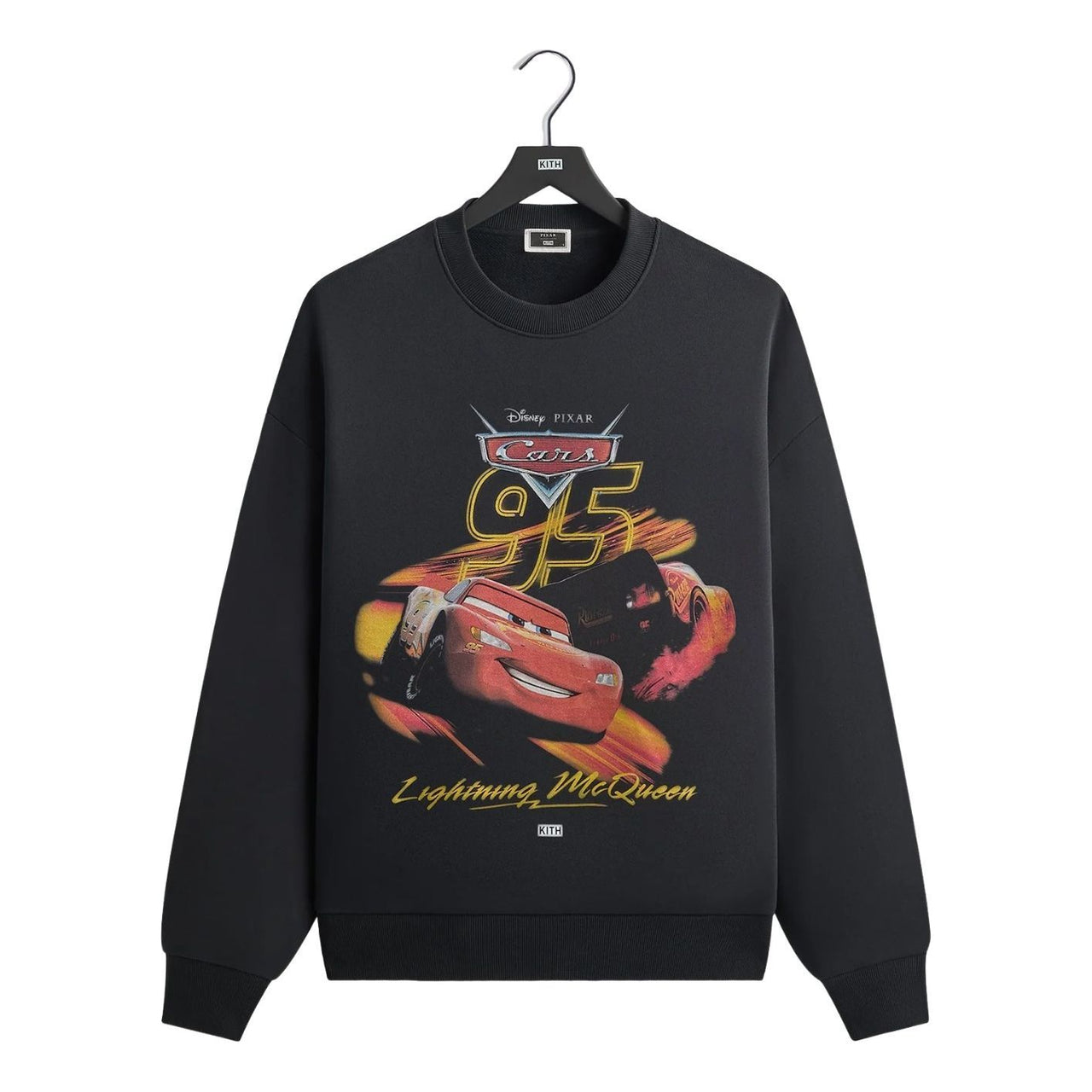 KITH x Disney Pixar Lightning McQueen Nelson Crewneck 'Black' KHM034377-001