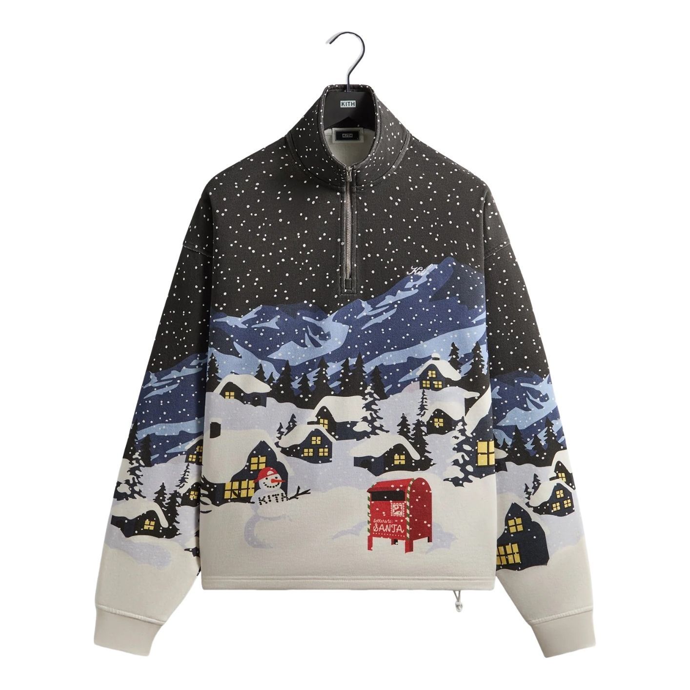 KITH Kithmas 2025 Village Quarter Zip 'Black' KHM034427-001