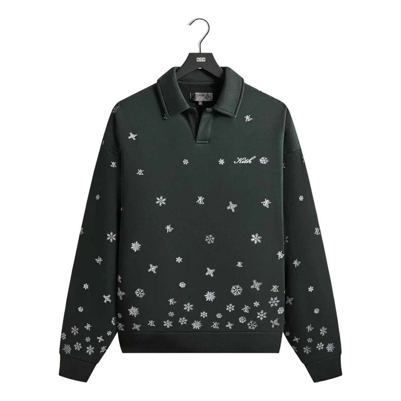 KITH Kithmas 2025 Snowflakes Nelson Rugby Pullover 'Stadium' KHM034510-302