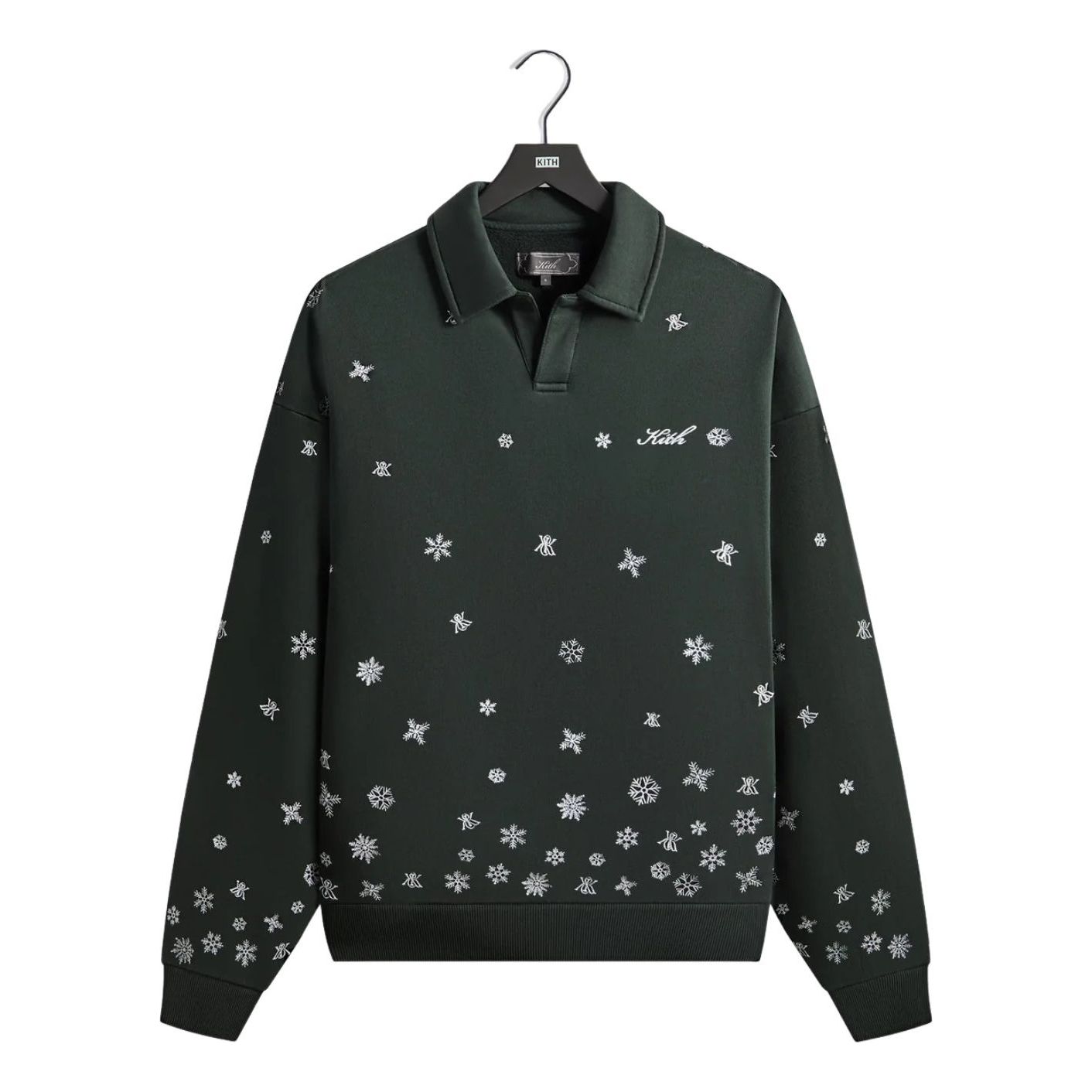KITH Kithmas 2025 Snowflakes Nelson Rugby Pullover 'Stadium' KHM034510-302
