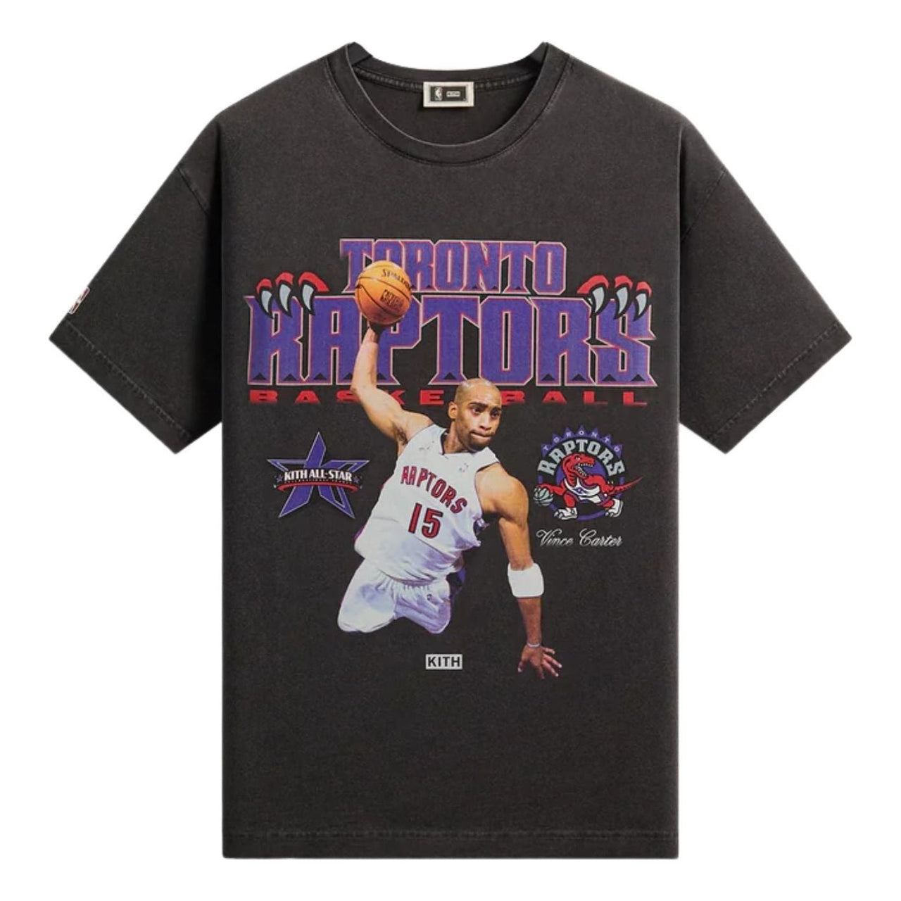 Kith for NBA All-Star Toronto Raptors Vince Carter Vintage T-Shirt 'Black' KHM034956-001