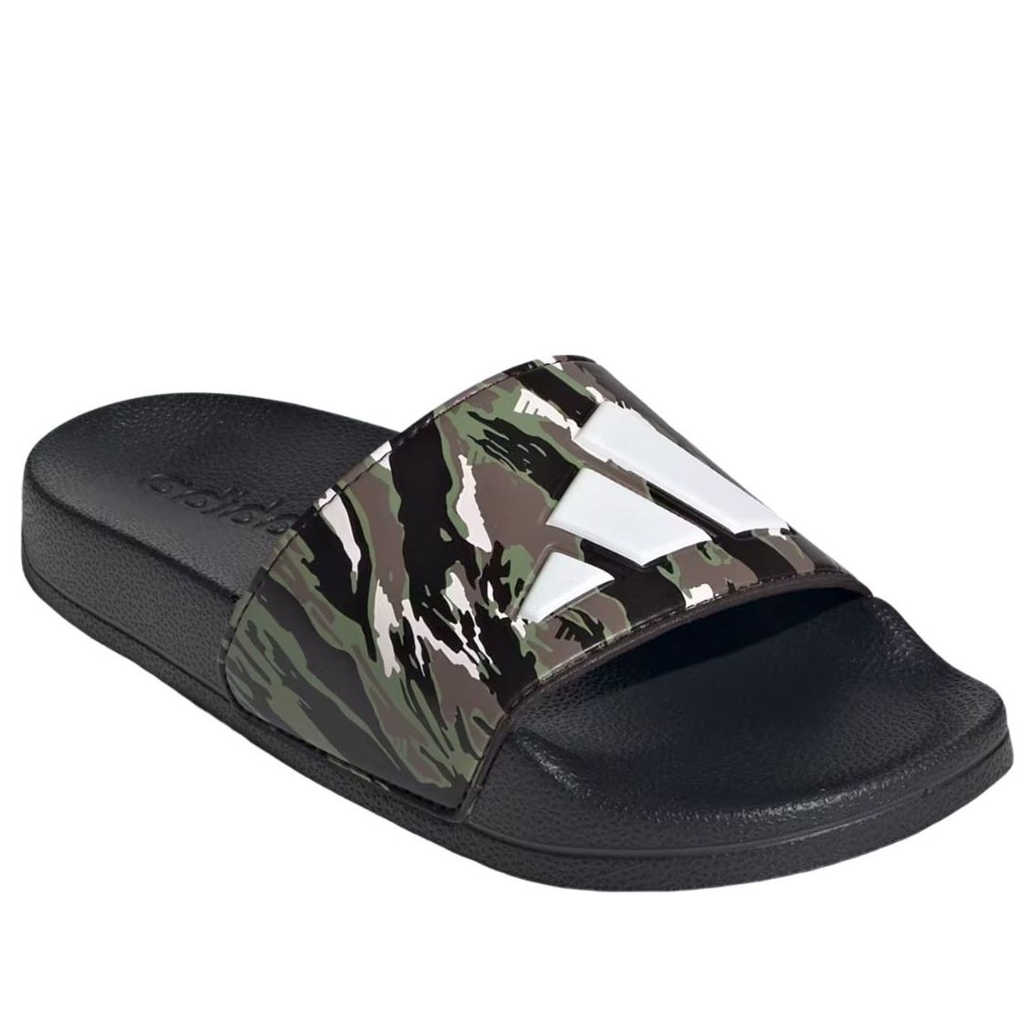 (PS) adidas Adilette Shower Logo Sandal 'Black Chalk White Tent Green' KI0577