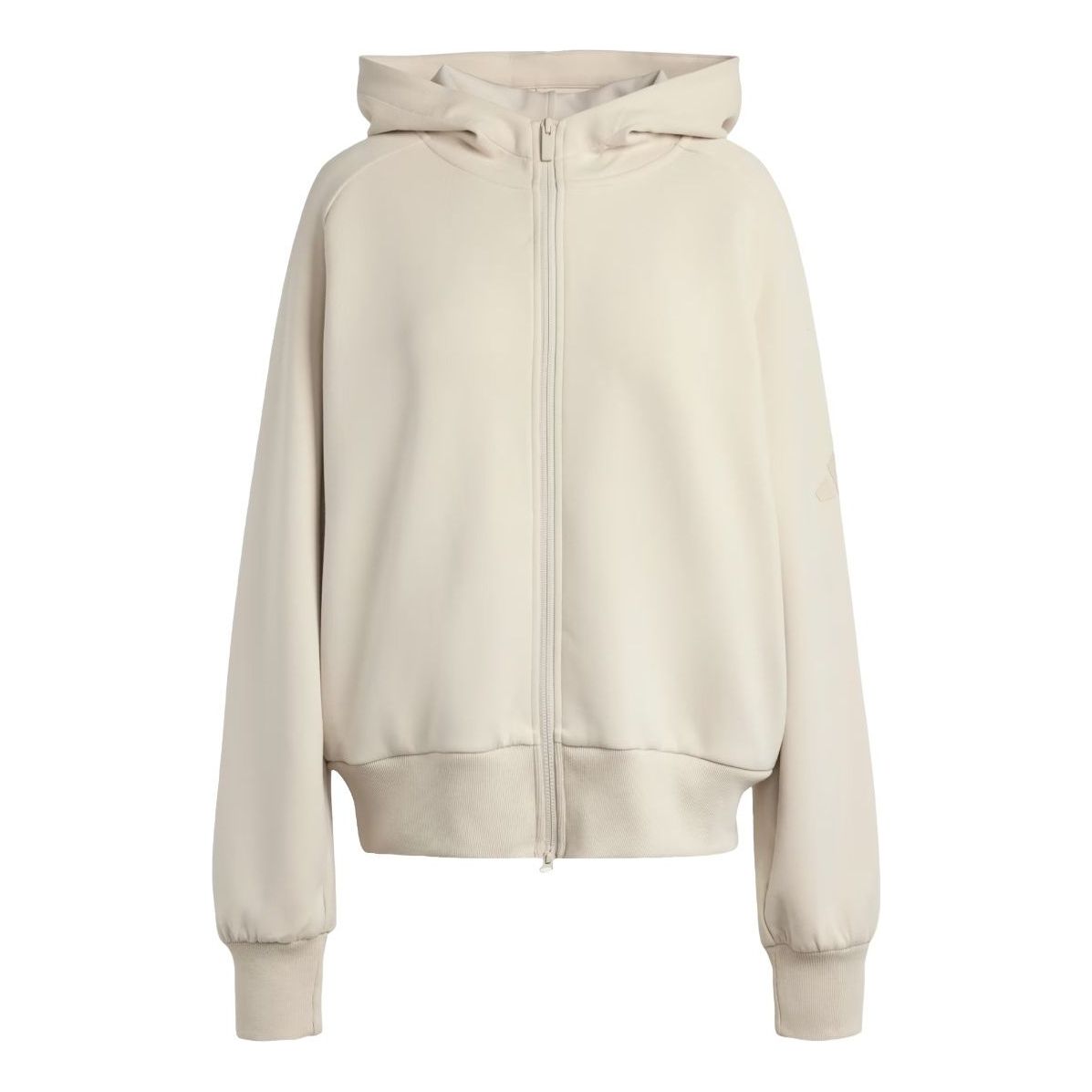 (WMNS) adidas Soft Lux Full Zip Hoodie 'Crystal Linen' KT0443