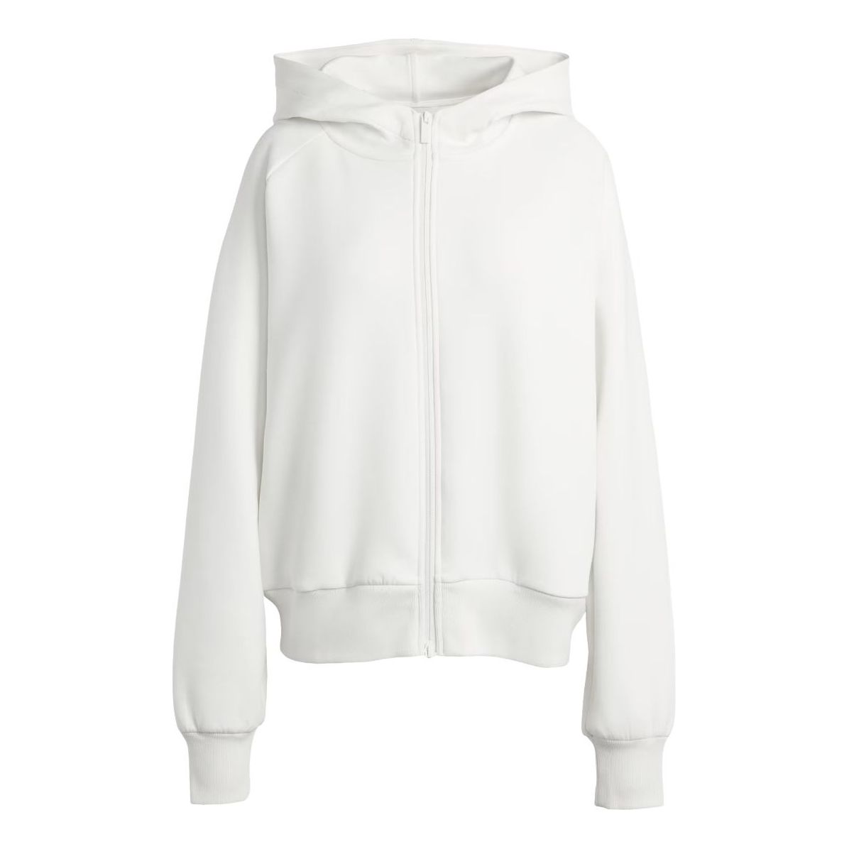 (WMNS) adidas Soft Lux Full Zip Hoodie 'Off White' KT3123